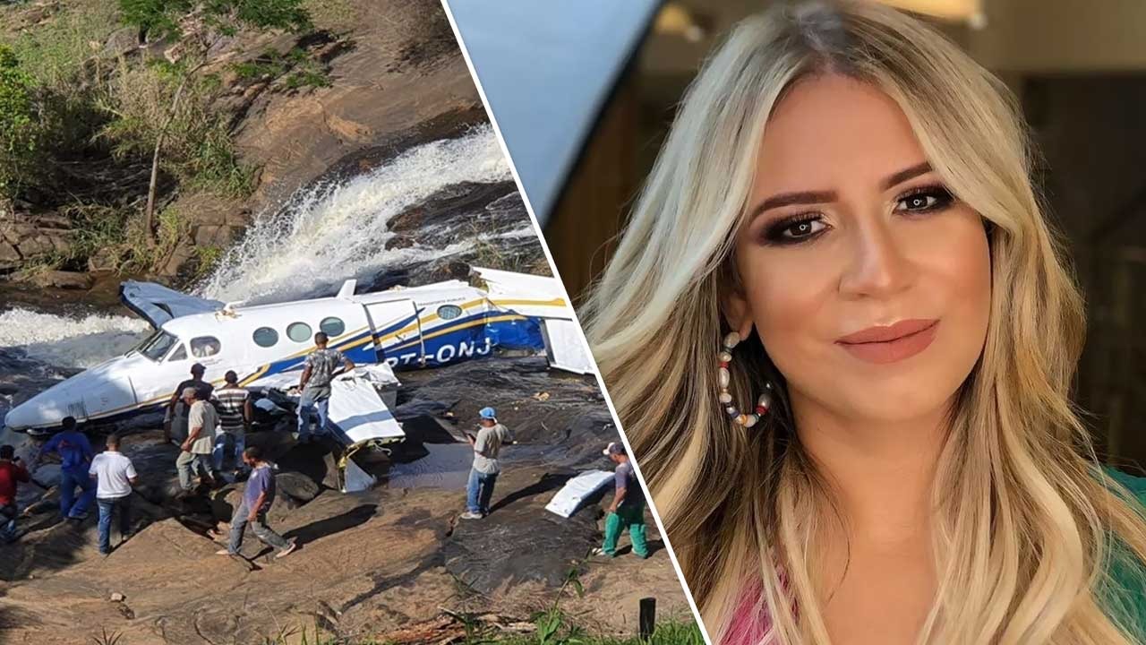 Avião com a cantora Marília Mendonça cai em cachoeira após decolagem