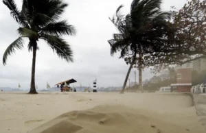 Alerta de ventos fortes na Baixada Santista