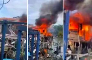 Incêndio atinge barracos em comunidade de Guarujá, SP