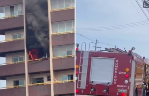 Incêndio atinge apartamento em Praia Grande, SP