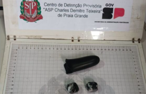 Mulher é pega com chips e itens eletrônicos para celulares nas partes íntimas, em CDP de Praia Grande, SP