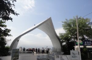 Mirante Oscar Niemeyer cartão postal de São Vicente