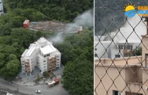 INCÊNDIO DESTRÓI APARTAMENTO EM GUARUJÁ, LITORAL SP