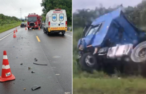 Acidente grave com vítima fatal e uma mulher ferida em Peruíbe