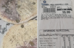 Avó compra pizzas estragadas para os netos e suspeita de venda fora da validade em atacadista no litoral de SP