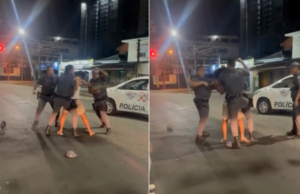 Homem é agredido por PMs após ser impedido de entrar em bar de chinelo, no litoral SP