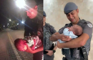 Recém-nascido é salvo por PMs após se engasgar com leite materno em Guarujá