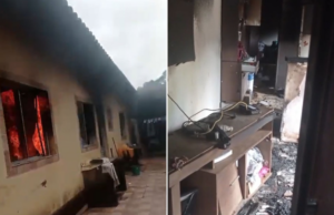 Família tem casa destruída por incêndio enquanto dormia no litoral de SP