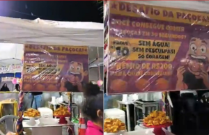Mulher se engasga em desafio de comer paçocas em quermesse e é internada no litoral de SP
