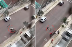 Idoso é atingido por portão derrubado por ventania em Praia Grande SP