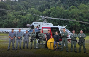 Casal que se perdeu em cachoeira de Cubatão é resgatado por helicóptero da PM