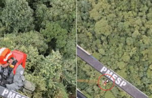 Casal é resgatado por helicóptero da PM em trilha de SP.