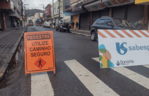 Interdição entre as ruas Jacob Emmerich e Frei Gaspar no Centro de SV