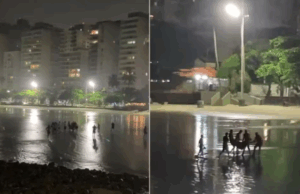 Homem morre após entrar em mar durante a noite em Guarujá.