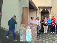 Ladrão faz sinal da cruz antes de furtar imagem de capela no litoral de SP.